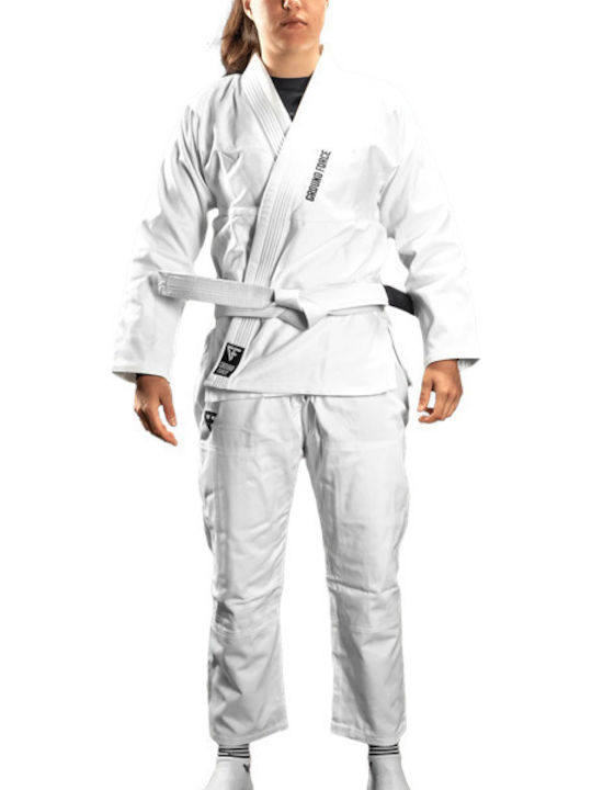 Ground Force Femei Uniforme Jiu Jitsu Alb