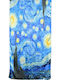 Damen Seiden Schal Blau