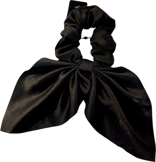 Ръчно Изработен Ластик За Коса Scrunchies Черна Лента
