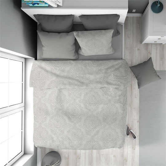 Dimcol Duvet Cover Cotton Single 160x240 Artemis 701 Grey