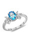 Kiriakos Gofas Damen Ring mit Steinen aus Weißgold 14K