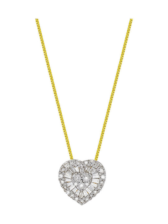 Kiriakos Gofas Halskette mit Design Herz aus Gold 18k