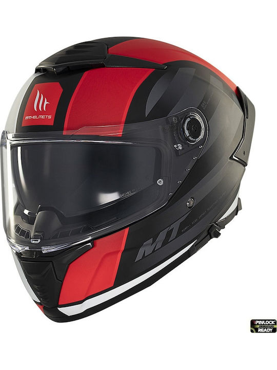 MT Thunder 4 SV Treads B5 Matt Grey/Red Motorcy...
