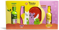 Set Cadou Pentru Animale de Companie Martinelia Tresky & Friends Pieptene Perie 4 Bucăți