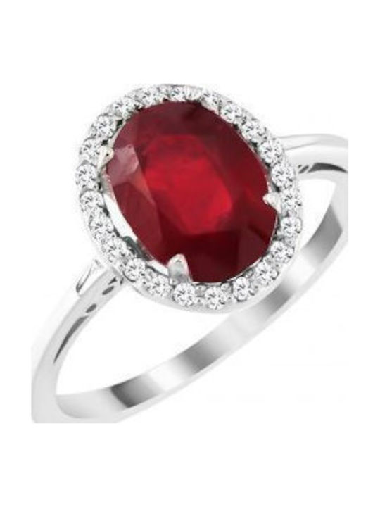 Kiriakos Gofas Ring with Diamond made of White gold 18K