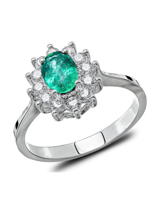Kiriakos Gofas Femeie Inel cu Diamant din Aur alb 18K