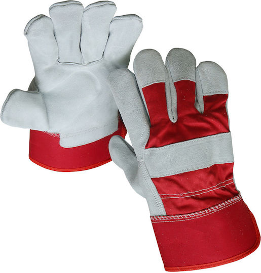 Lion Gloves for Work Red -Cotton/Leather 1pcs