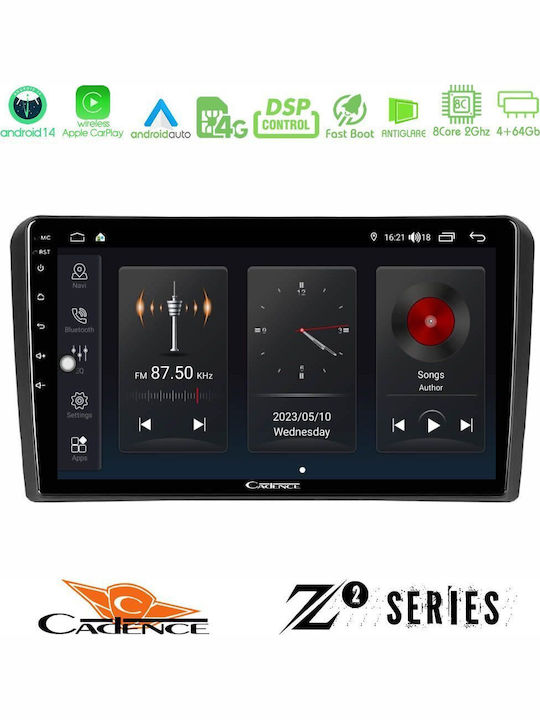 Bizzar Auto-Audiosystem für Audi A3 2003-2012 (Bluetooth/USB/WiFi/GPS/Apple-Carplay/Android-Auto) mit Touchscreen 9"