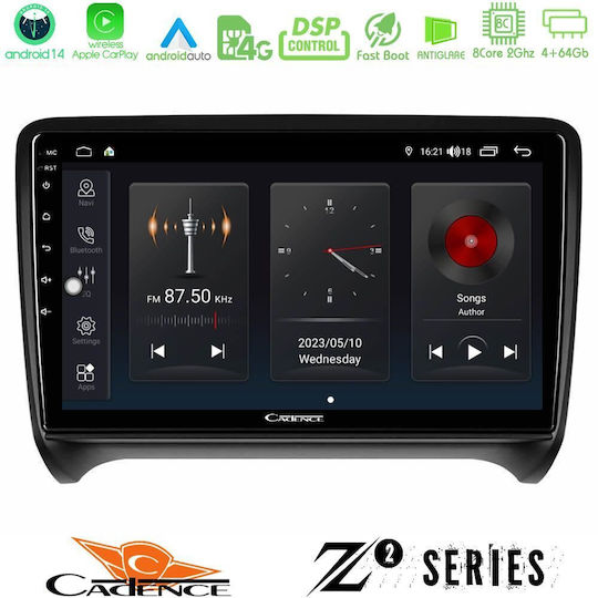 Bizzar Ηχοσύστημα Αυτοκινήτου για Audi TT 2006-2013 (Bluetooth/USB/WiFi/GPS/Apple-Carplay/Android-Auto) με Οθόνη Αφής 9"