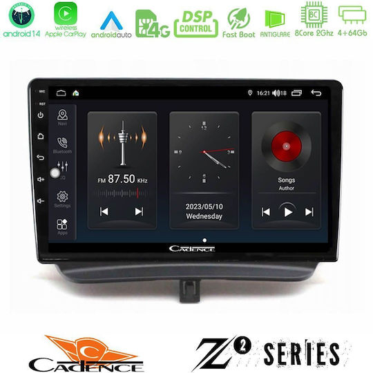 Bizzar Ηχοσύστημα Αυτοκινήτου για Ford Courier / Transit Courier 2015-2023 (Bluetooth/USB/WiFi/GPS/Apple-Carplay/Android-Auto) με Οθόνη Αφής 9"