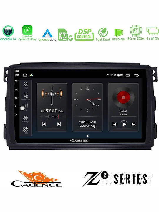 Bizzar Sistem Audio Auto pentru Smart PentruDoi 2007-2010 (Bluetooth/USB/WiFi/GPS/Apple-Carplay/Android-Auto) cu Ecran Tactil 9"