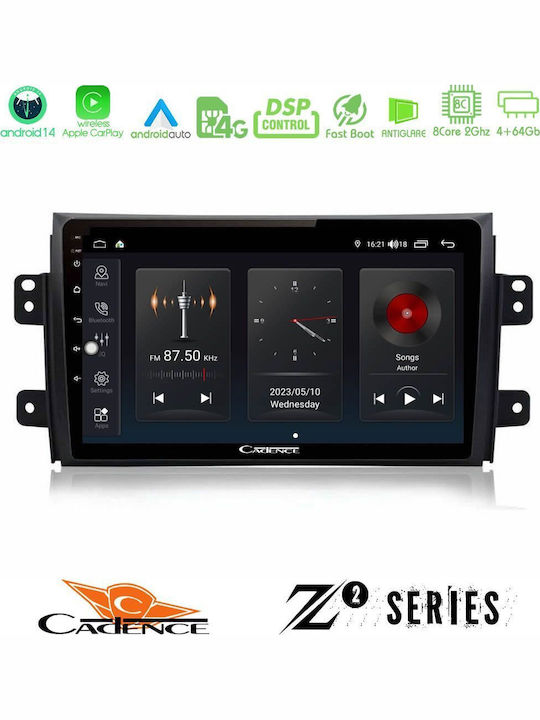 Bizzar Auto-Audiosystem für Fiat Sechzehn Suzuki SX4 2005-2013 (Bluetooth/USB/WiFi/GPS/Apple-Carplay/Android-Auto) mit Touchscreen 9"