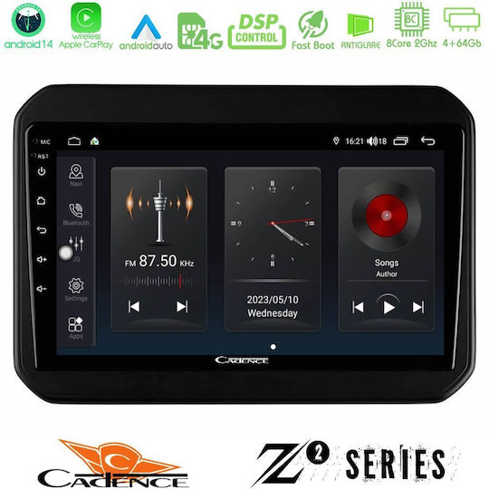 Bizzar Sistem Audio Auto pentru Suzuki Ignis 2017 2023 (Bluetooth/USB/WiFi/GPS/Apple-Carplay/Android-Auto) cu Ecran Tactil 9"