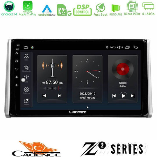 Bizzar Ηχοσύστημα Αυτοκινήτου για Toyota RAV 4 2019-2023 (Bluetooth/USB/WiFi/GPS/Apple-Carplay/Android-Auto) με Οθόνη Αφής 10"