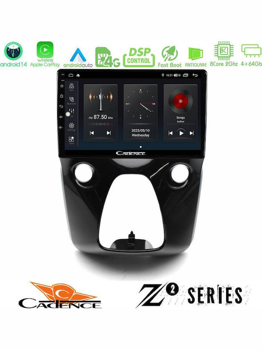 Bizzar Auto-Audiosystem für Peugeot 108 / 107 Toyota Aygo Citroen C1 2014 (Bluetooth/USB/WiFi/GPS/Apple-Carplay/Android-Auto) mit Touchscreen 10"