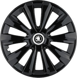 Τάσια 14" με Σήμα Skoda 4τμχ Λευκό 19888