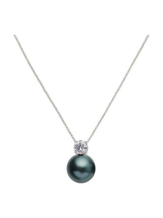 U.S. Polo Assn. Charm aus Stahl mit Perlen & Zirkon