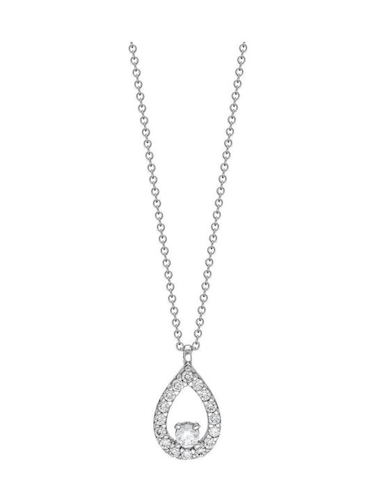 Kiriakos Gofas Charm Solitärring aus Weißgold 14K