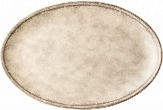 Lukanda Serving Platter Oval made of Porcelain Gray