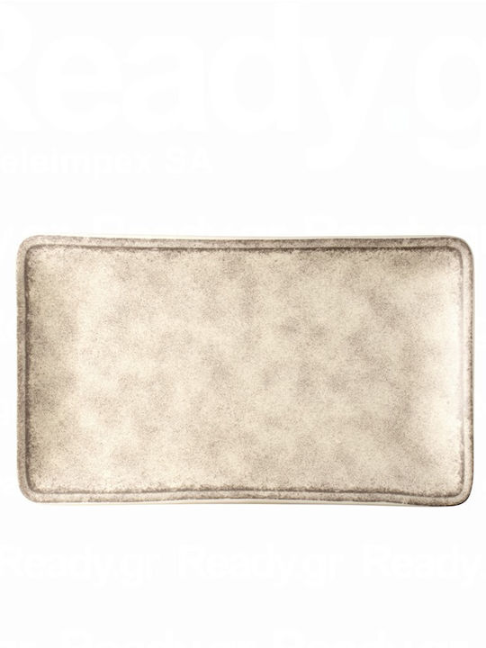 Lukanda Serving Platter Rectangular made of Porcelain Gray 27x16cm