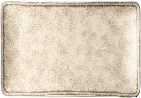 Lukanda Serving Platter Rectangular made of Porcelain Gray 36x24cm