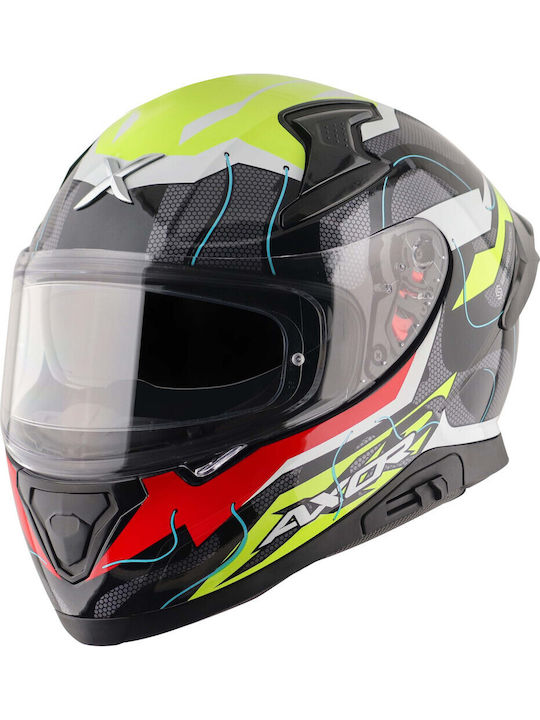 Axor Apex Turbine Black/Yellow Motorcycle Helmet Full Face ECE