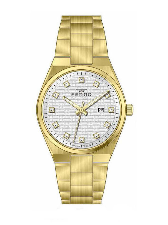 Ferro Men's Watch 32mm Battery with Gold Metal Bracelet