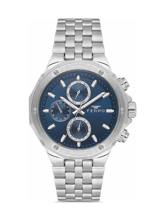 Ferro Men's Watch 44mm Battery with Silver Meta...