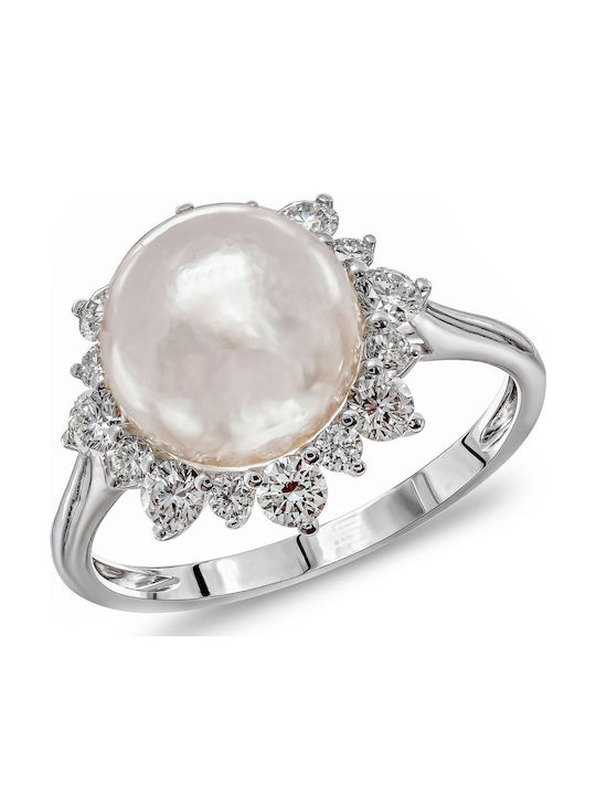 Kiriakos Gofas Einzelstein aus Weißgold 18K mit Diamant