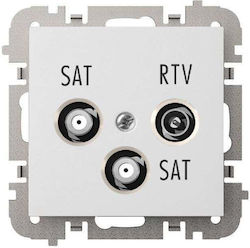 Santra Контакт R-tv-2xsat Краен Без Рамка Вграждан Бял 4160-10
