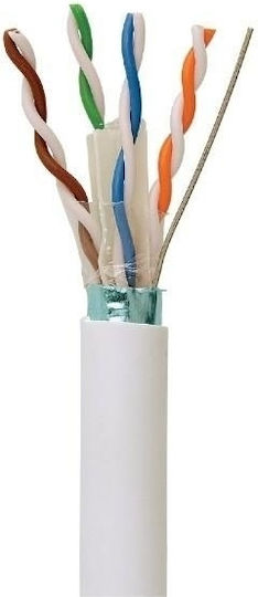 Anga F/UTP Кат.6 (Gigabit) Мрежов Кабел Ethernet 6м Бял
