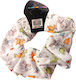 Elastic de Păr Handmade Scrunchies Albe cu Fluturi