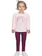 Kinder-Set mit Leggings Winter 2Stück Pink Unicorn Eye