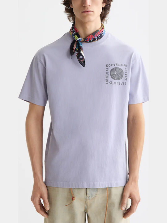 Scotch & Soda Artwork Tricou Languid Lavender