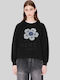 Women's Blouse Cotton Long Sleeve Floral Black