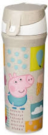 Koziol Kids Water Bottle Peppa Pig Plastic with Screw Cap Non Spill Gray 500ml