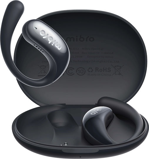 Mibro Open Ear Bluetooth Handsfree Ακουστικά με Αντοχή στον Ιδρώτα και Θήκη Φόρτισης Μαύρα