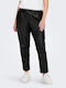 Damen Stoff Hose in Lockere Passform Schwarz