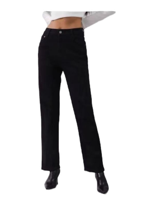 Women's Jean Trousers in Straight Line Black