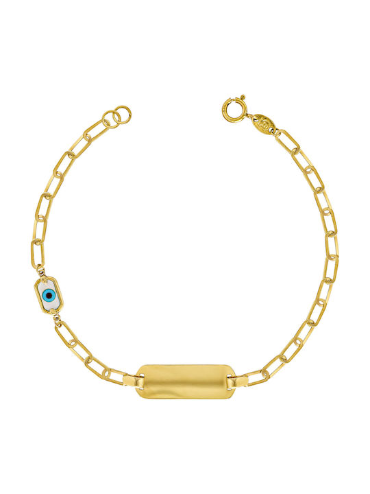Kiriakos Gofas Kids Bracelet ID from Gold 9K