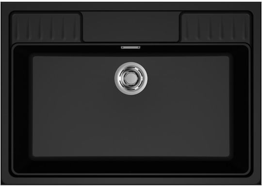 Elleci Drop-In Kitchen Sink Made of Liquid Granite L90xW63.5cm Black