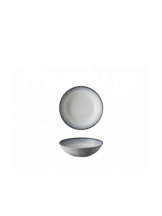 Lukanda Servierschüssel Rund aus Porzellan Gray mit Durchmesser 14cm