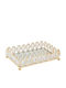 Keskor Metallic Rectangular Decorative Tray with Mirror 23x15x5.5cm