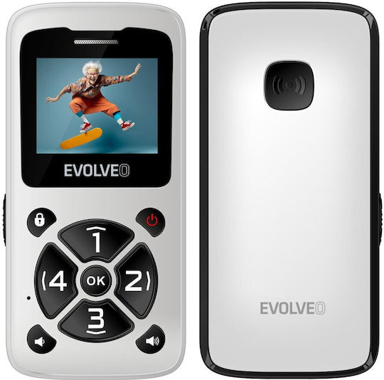 Evolveo EasyPhone ID Single SIM Telefon Mobil Cu Butoane Mari Alb