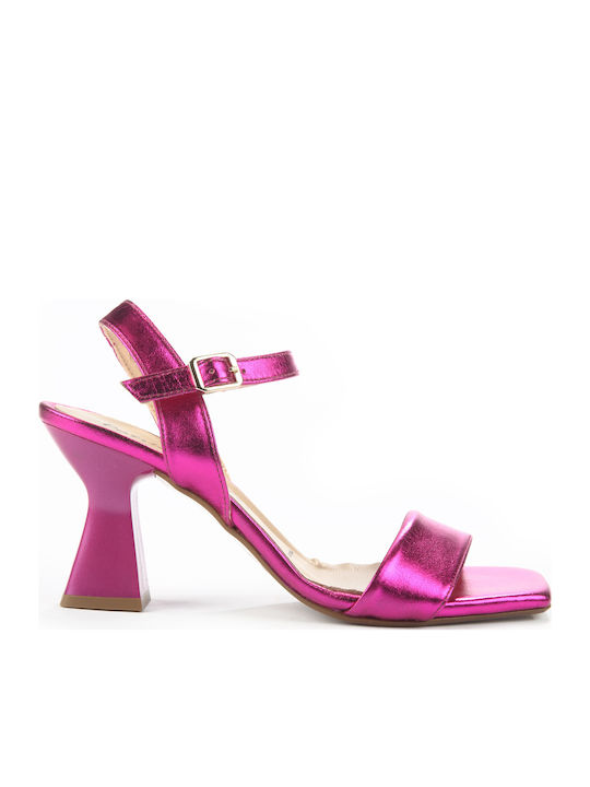 Fshoes Δερμάτινα Πέδιλα Φούξια