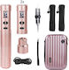 Set Micropigmentare Machiaj Permanent Sprâncene Buze Eyeliner Wireless 2 Baterii 900 mAh Ecran Oled Adaptor Rca Rose Gold