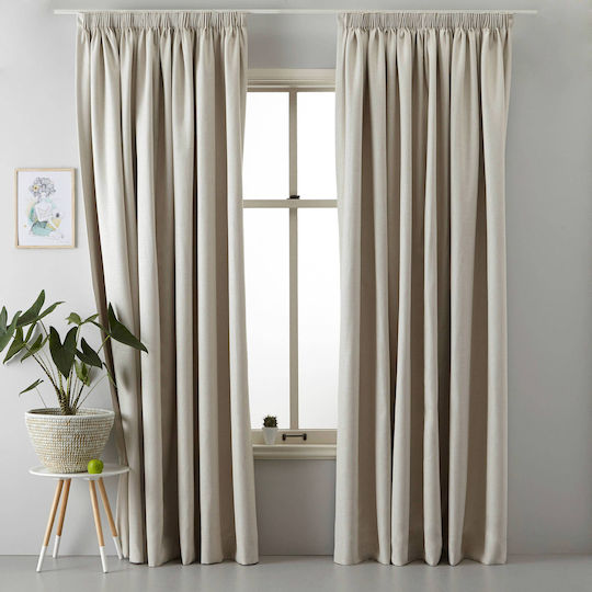 Saray Home Κουρτίνα με Τρέσα Μπεζ 220x280εκ.
