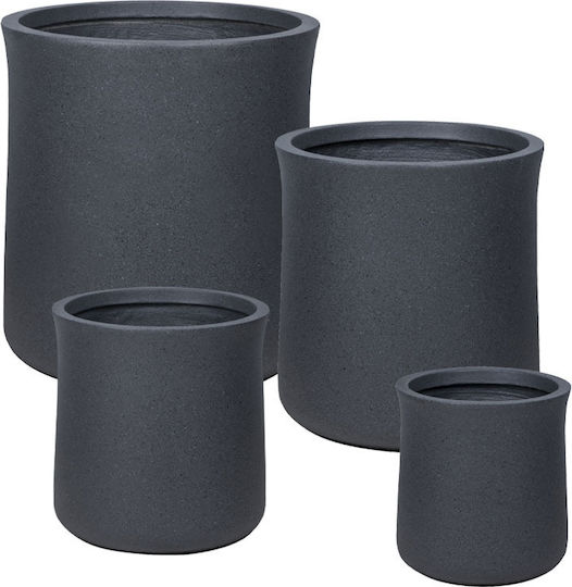Marhome Übertopf Fiberglas Schwarz
