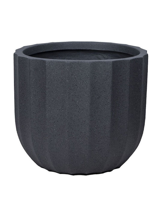 Marhome Übertopf Fiberglas Schwarz 55.5x55.5x46.5εκ.