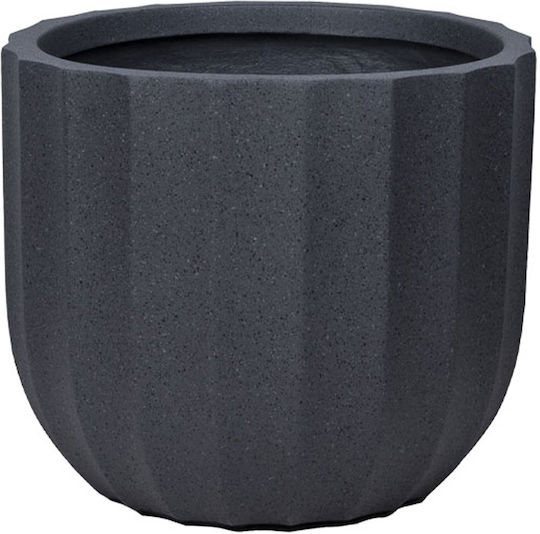 Marhome Übertopf Fiberglas Schwarz 55.5x55.5x46.5εκ.
